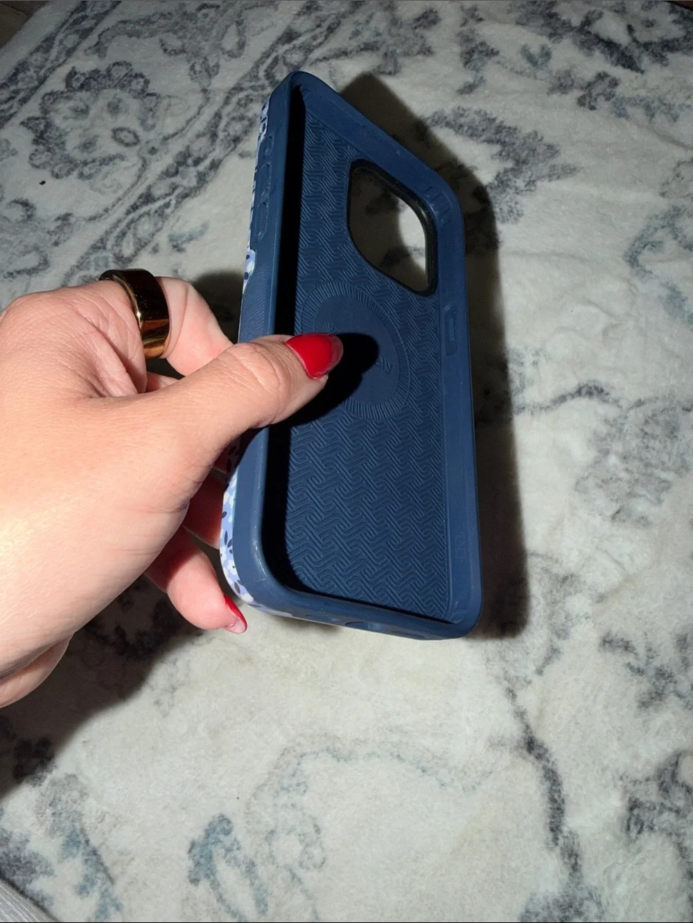 Floral Blue Protective iPhone 15 Pro Max Case